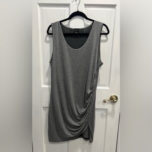 FREE PRESS Nordstrom Draped Ruched Gray Sleeveless Mini Dress SIZE XL Pre Loved
